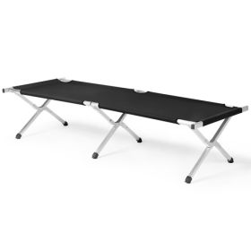 Portable Folding Camping Cot with Carrying Bag Army Black (Option: Defaulttitle)